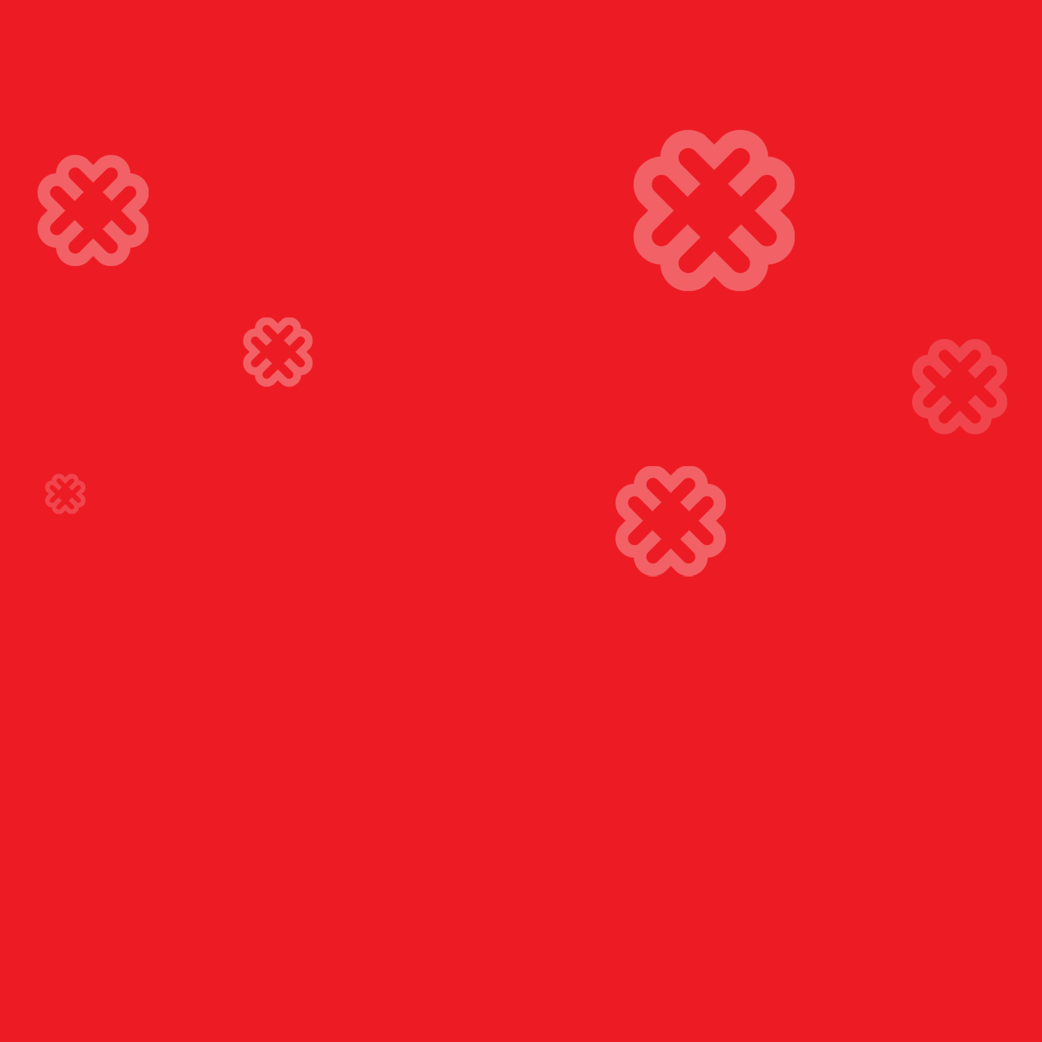 red background pattern with dazzly logo