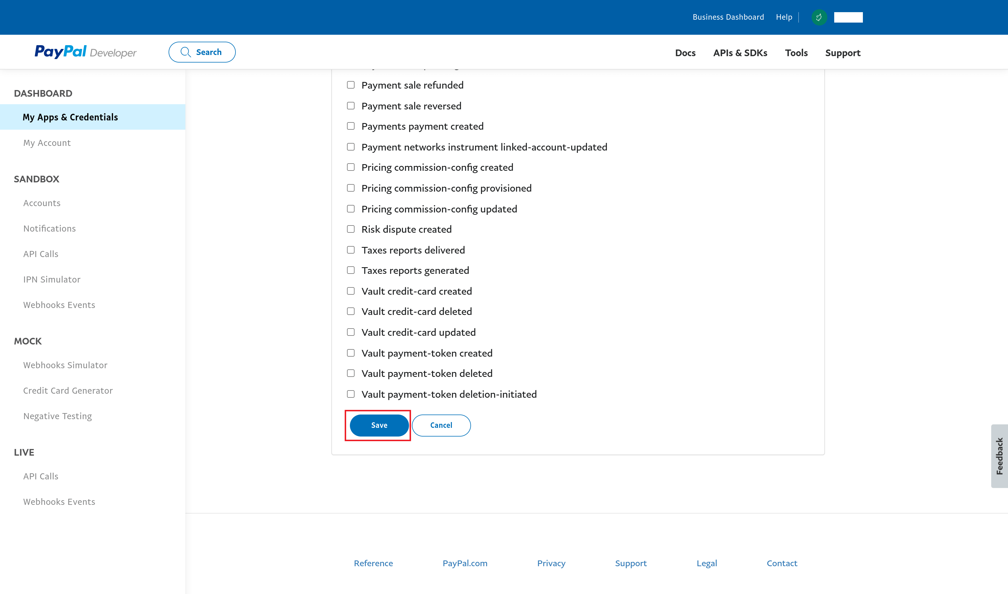 paypal webhooks save