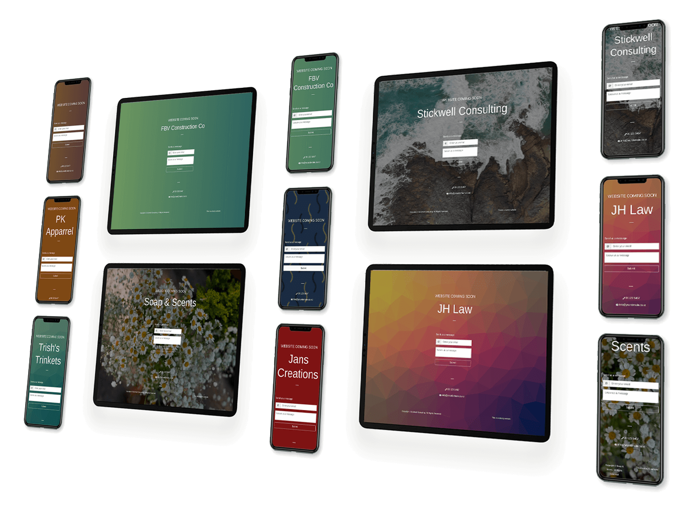 Coming Soon template screenshots