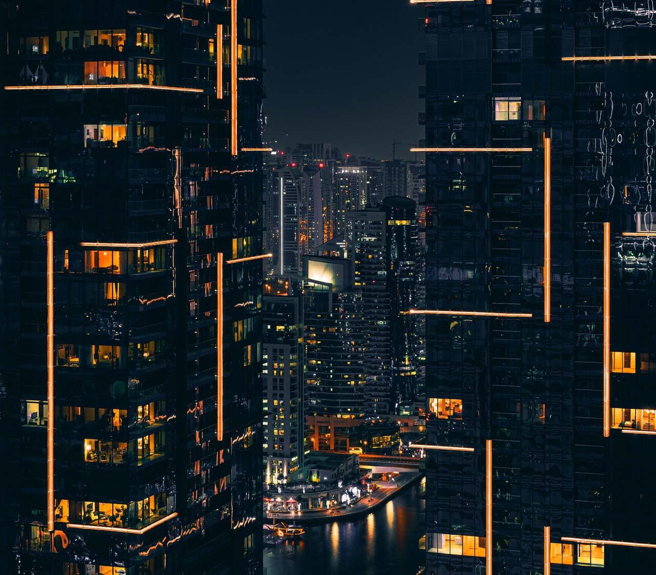 futuristic city at night